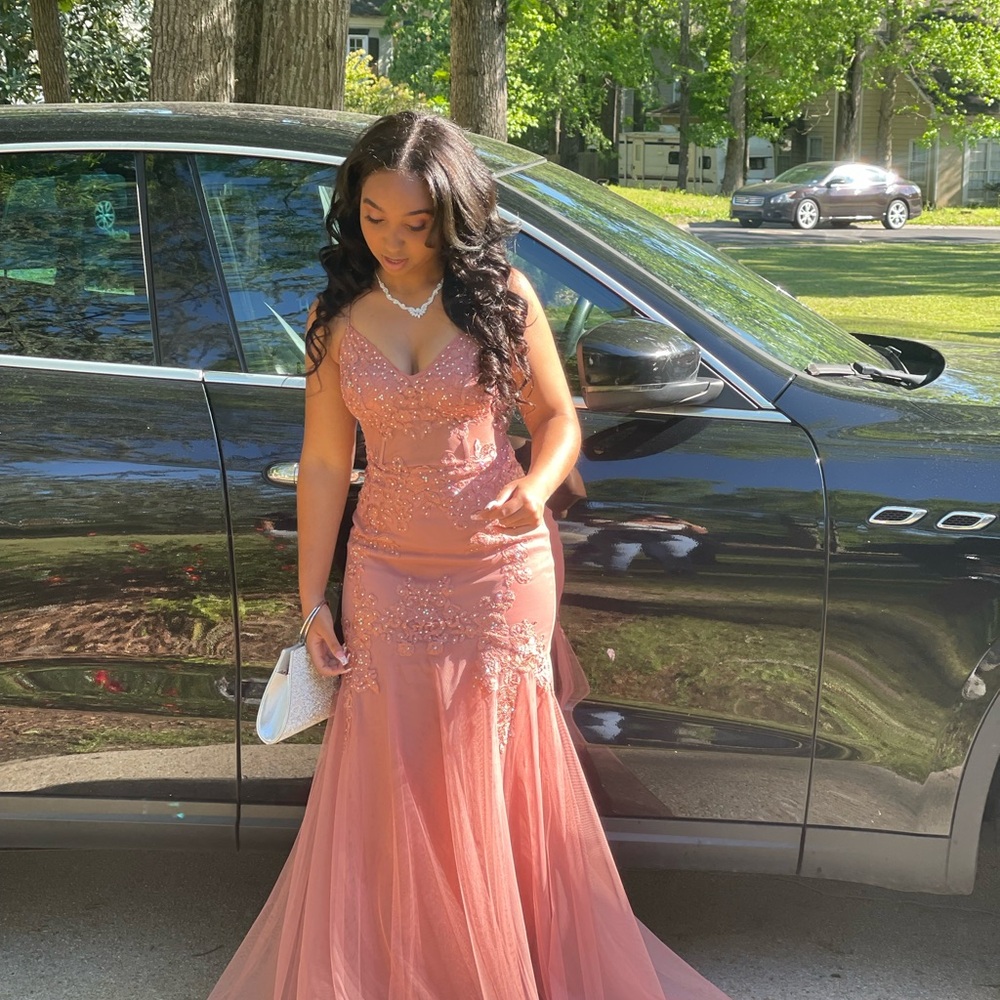 Elegant Peach Evening Gown